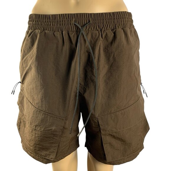Richie Le Collection Cargo Short Mens Sz M Brown Utility RLC Pockets Drawstring - Picture 1 of 9